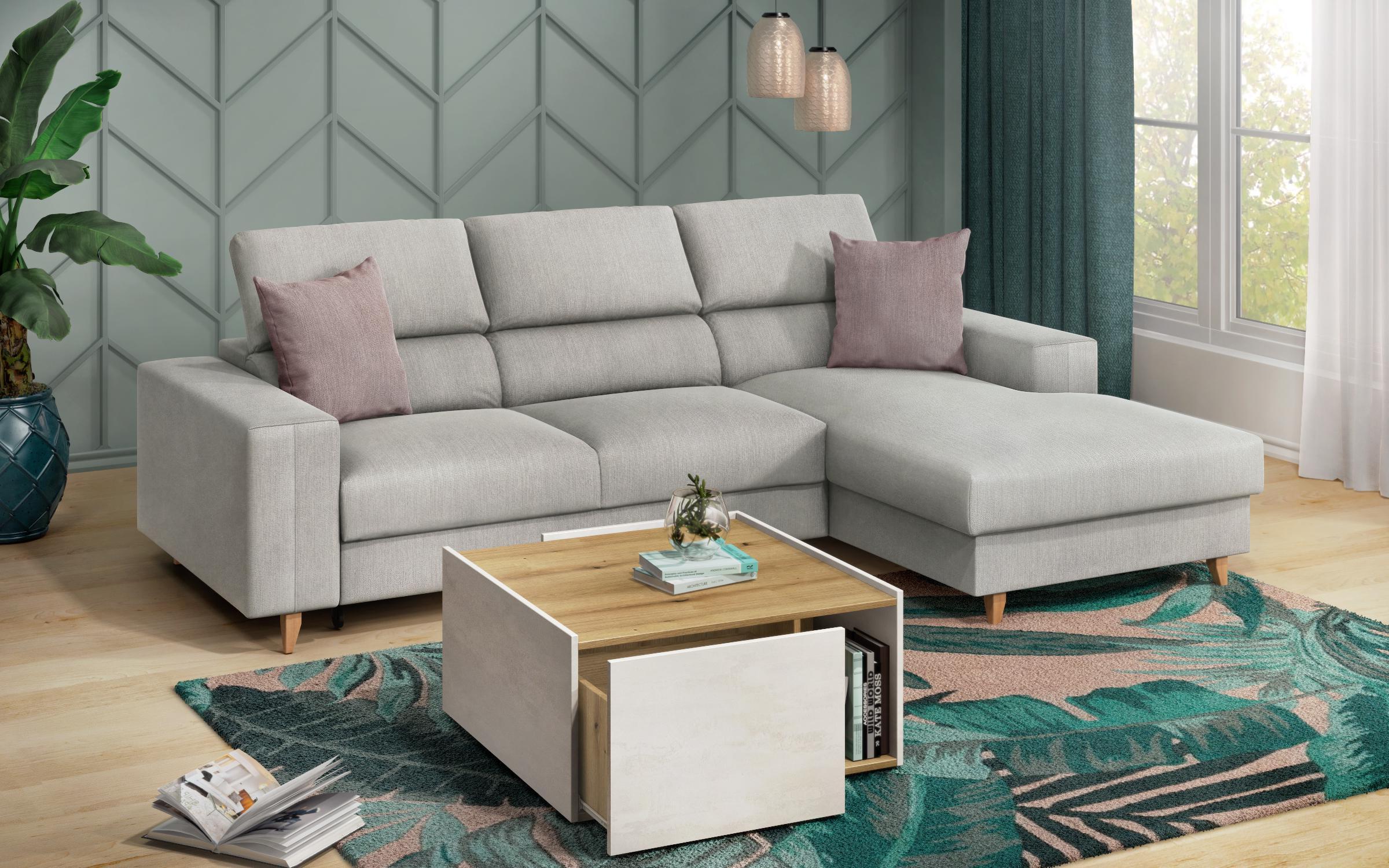 Coltar extensibil Avelino, gri deschis + bej  2